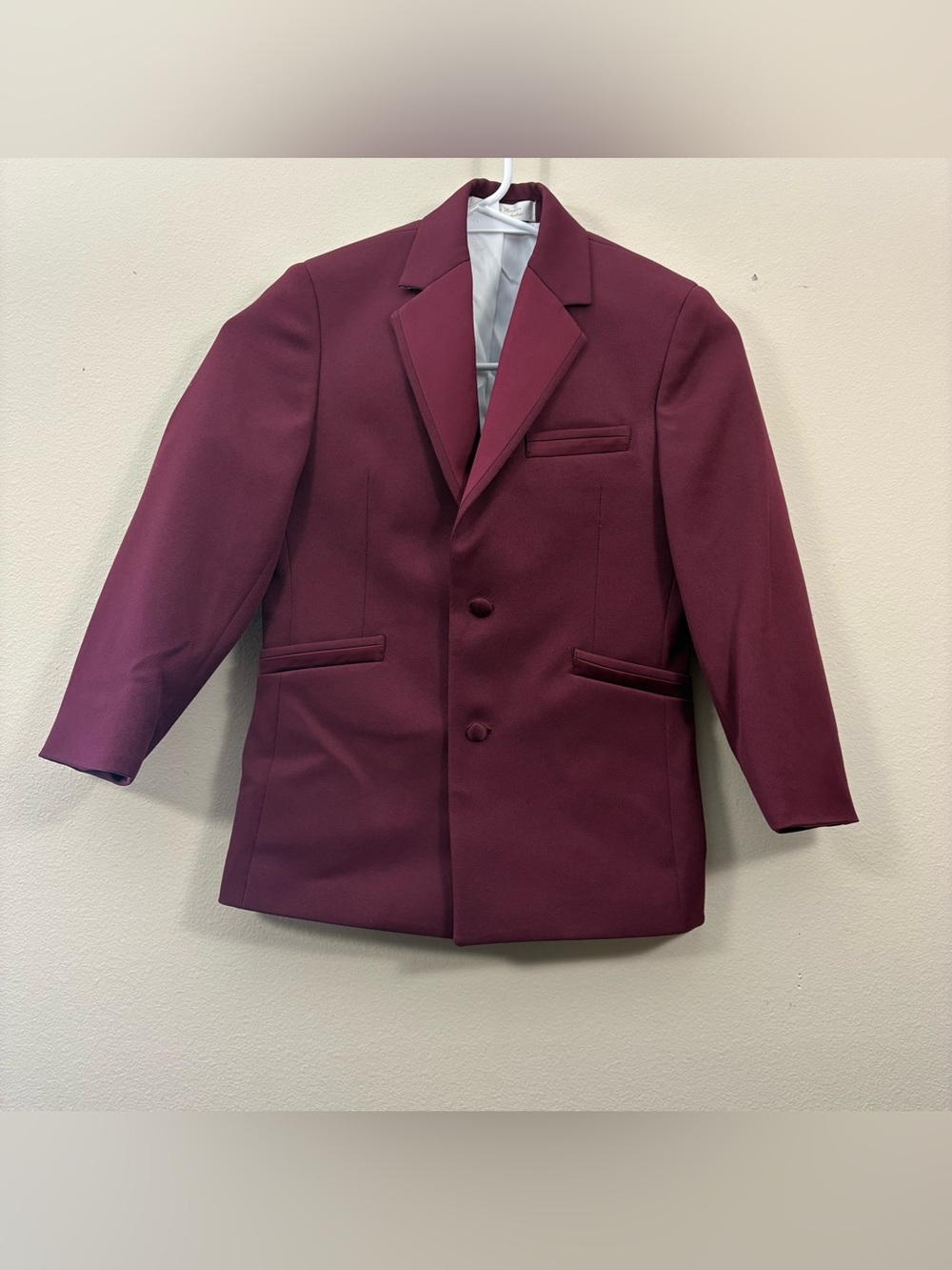 Andrew fezza structured burgundy two-button suit jacket boys 7 classic preppy